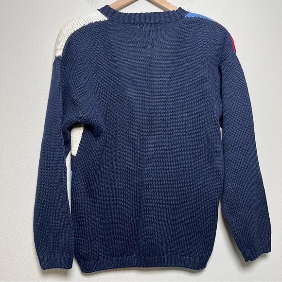 Vintage 90s‎ School Teacher Cardigan Sweater Medium Oversized Blue American Bear - Picture 11 of 12